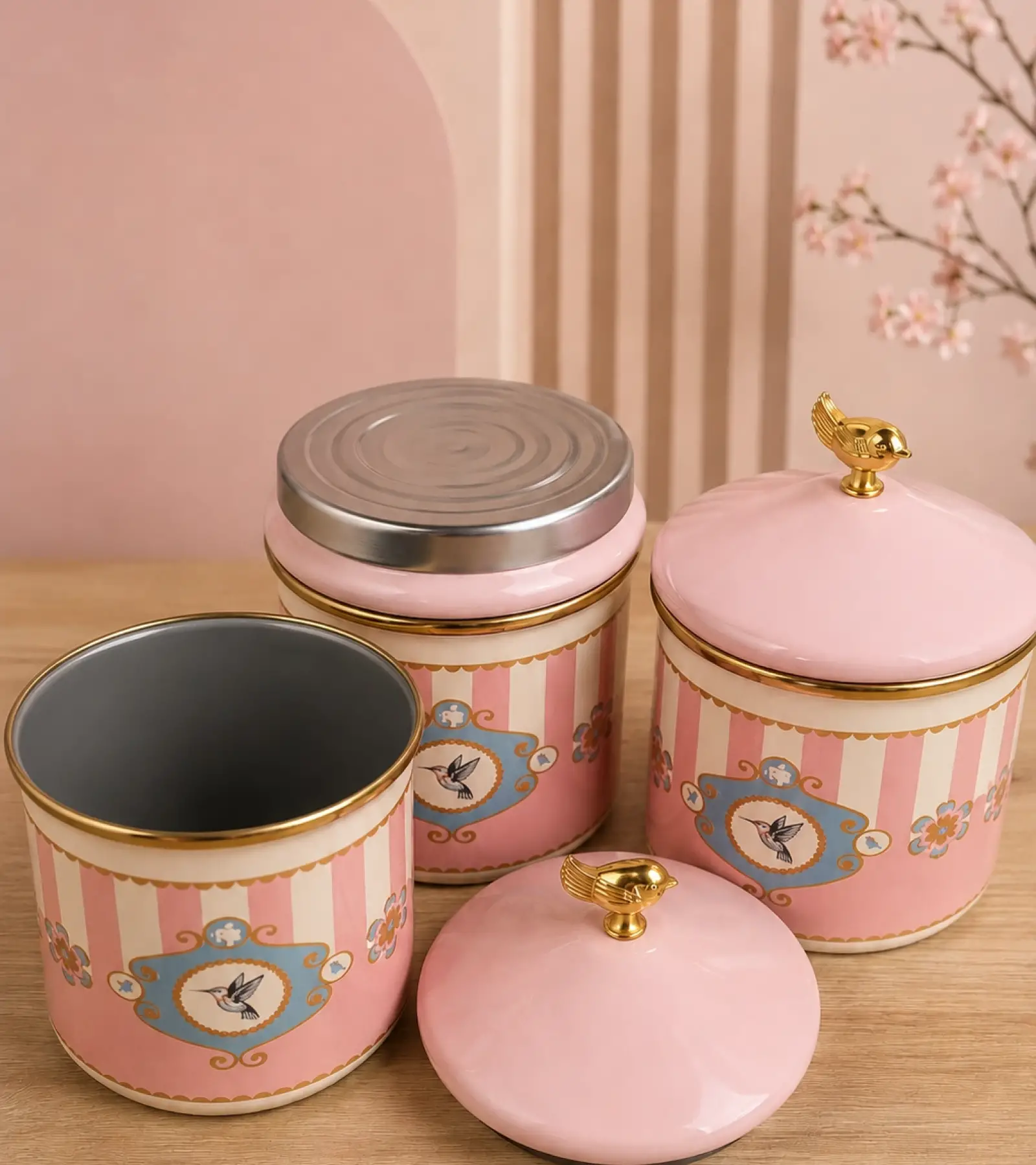 PR Home Alaria Pembe Emaye Baharatlık Seti 12 Cm