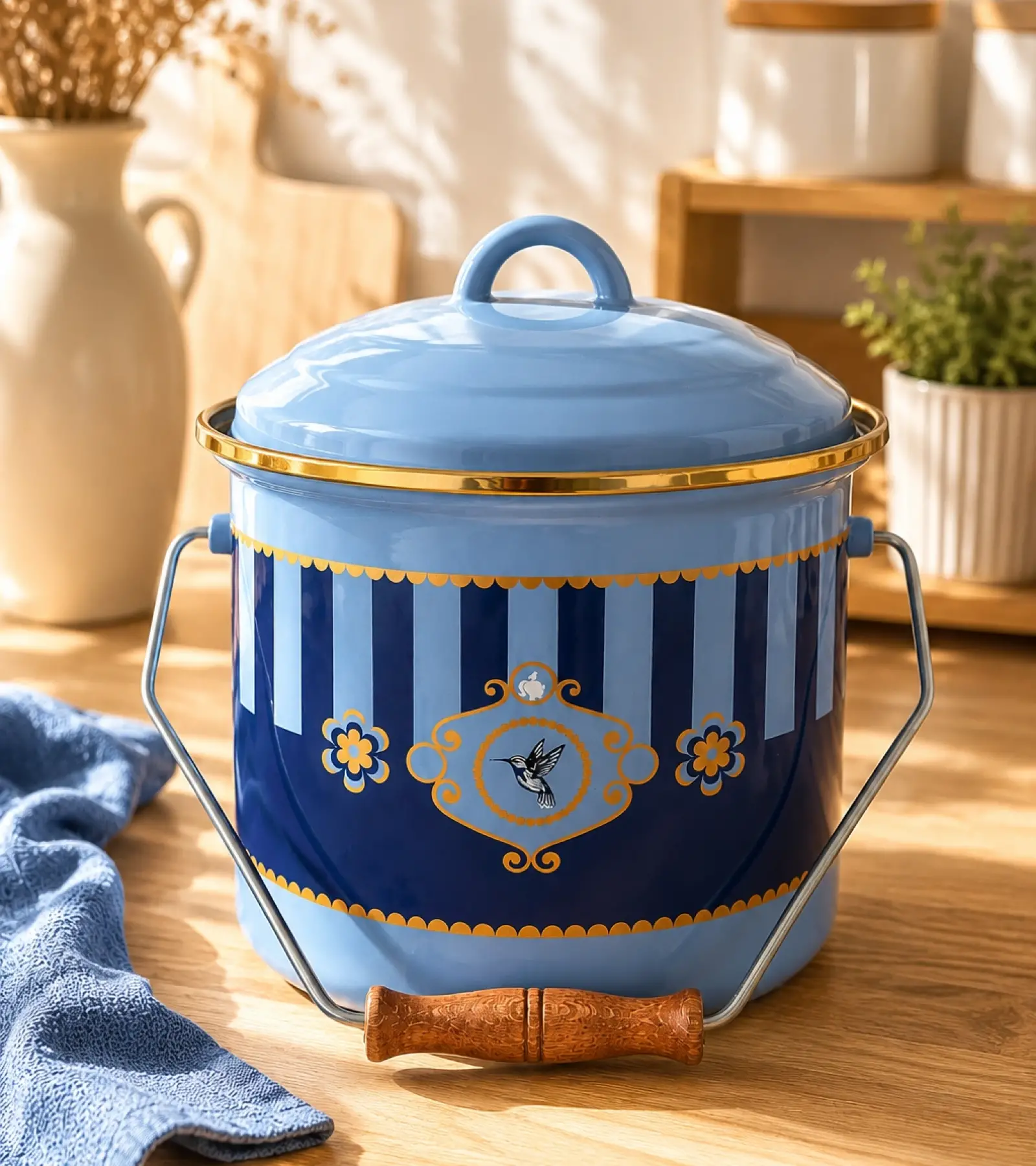 PR Home Alaria Mavi Emaye Bakraç 20 cm