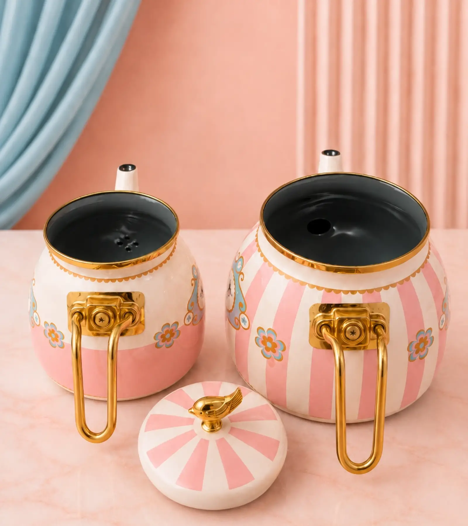 PR Home Alaria Pembe Rose Model Emaye Çaydanlık