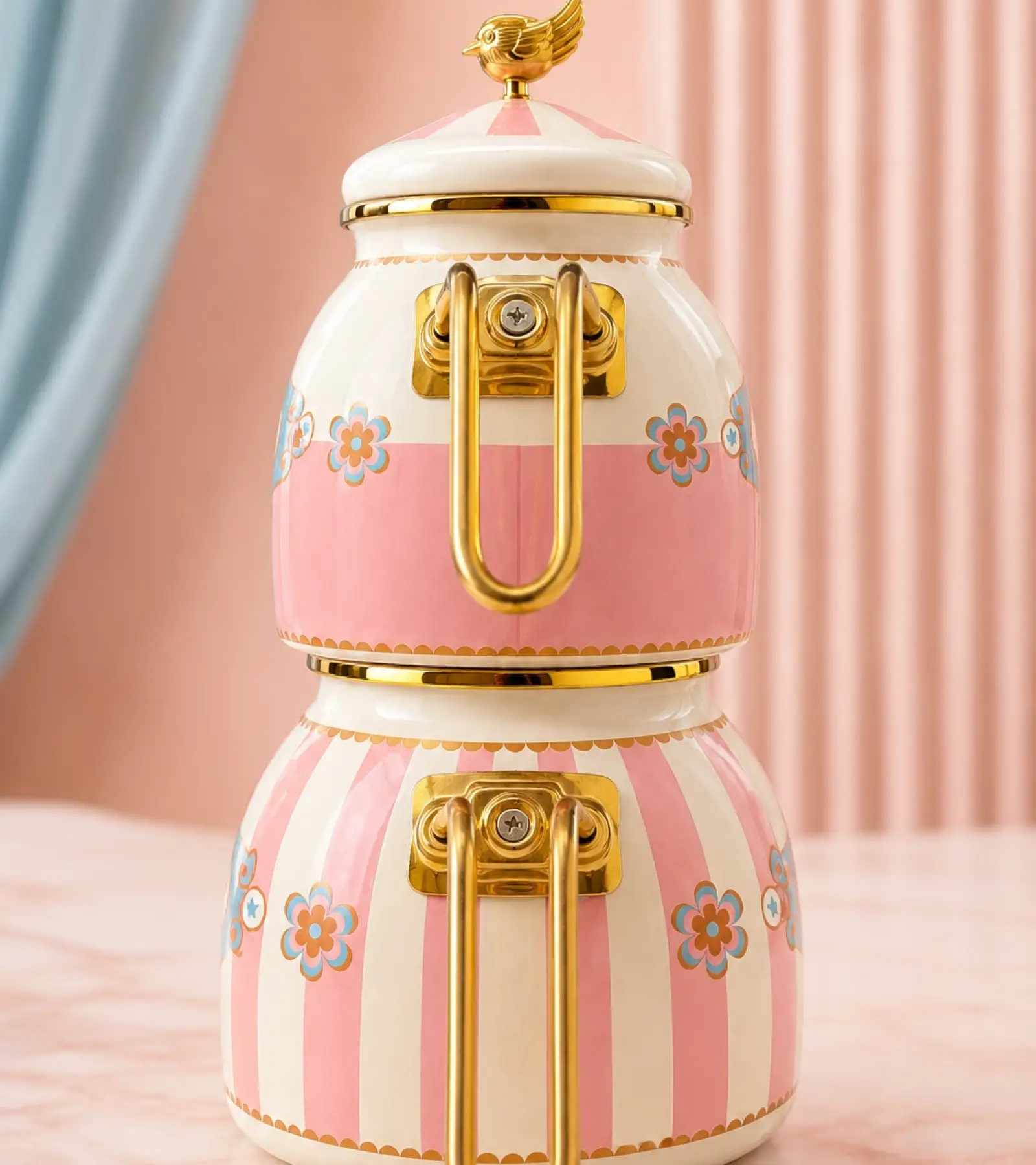 PR Home Alaria Pembe Rose Model Emaye Çaydanlık