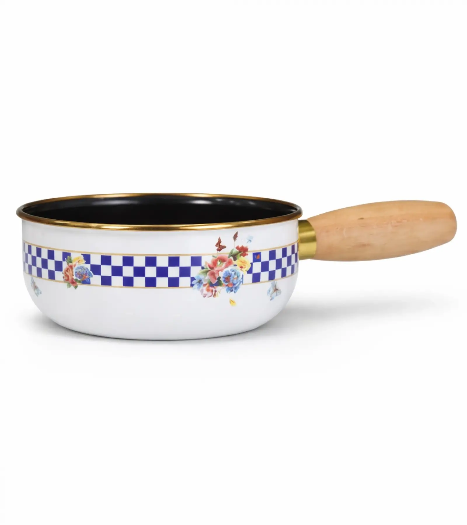 PR Home Allegro Emaye Ahşap Saplı Haşlama ve Sos Tavası 16 cm