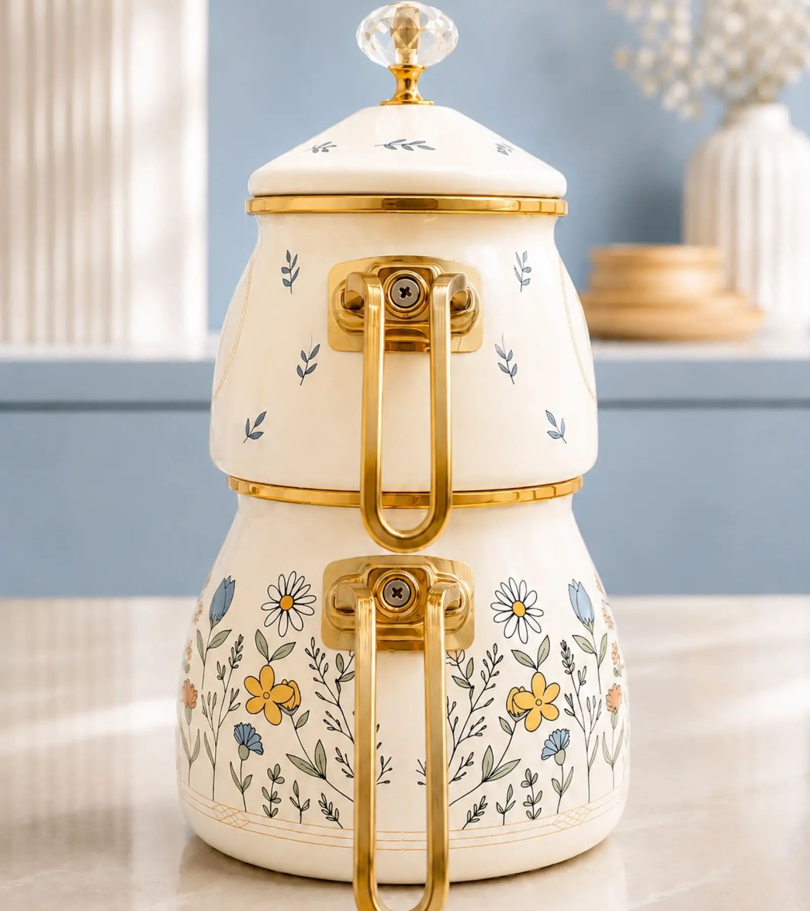 PR Home Anemon Gold Model Emaye Çaydanlık