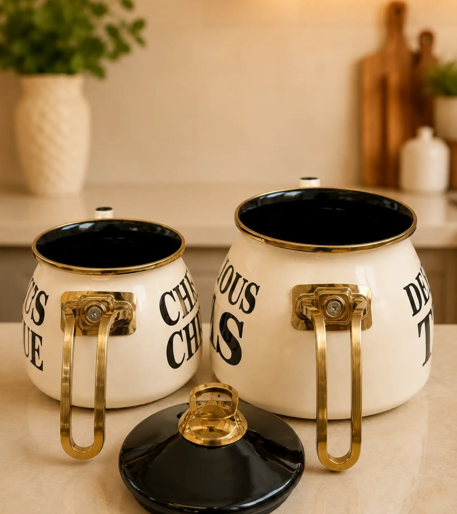 Chefs Dekor Gold Model Emaye Çaydanlık