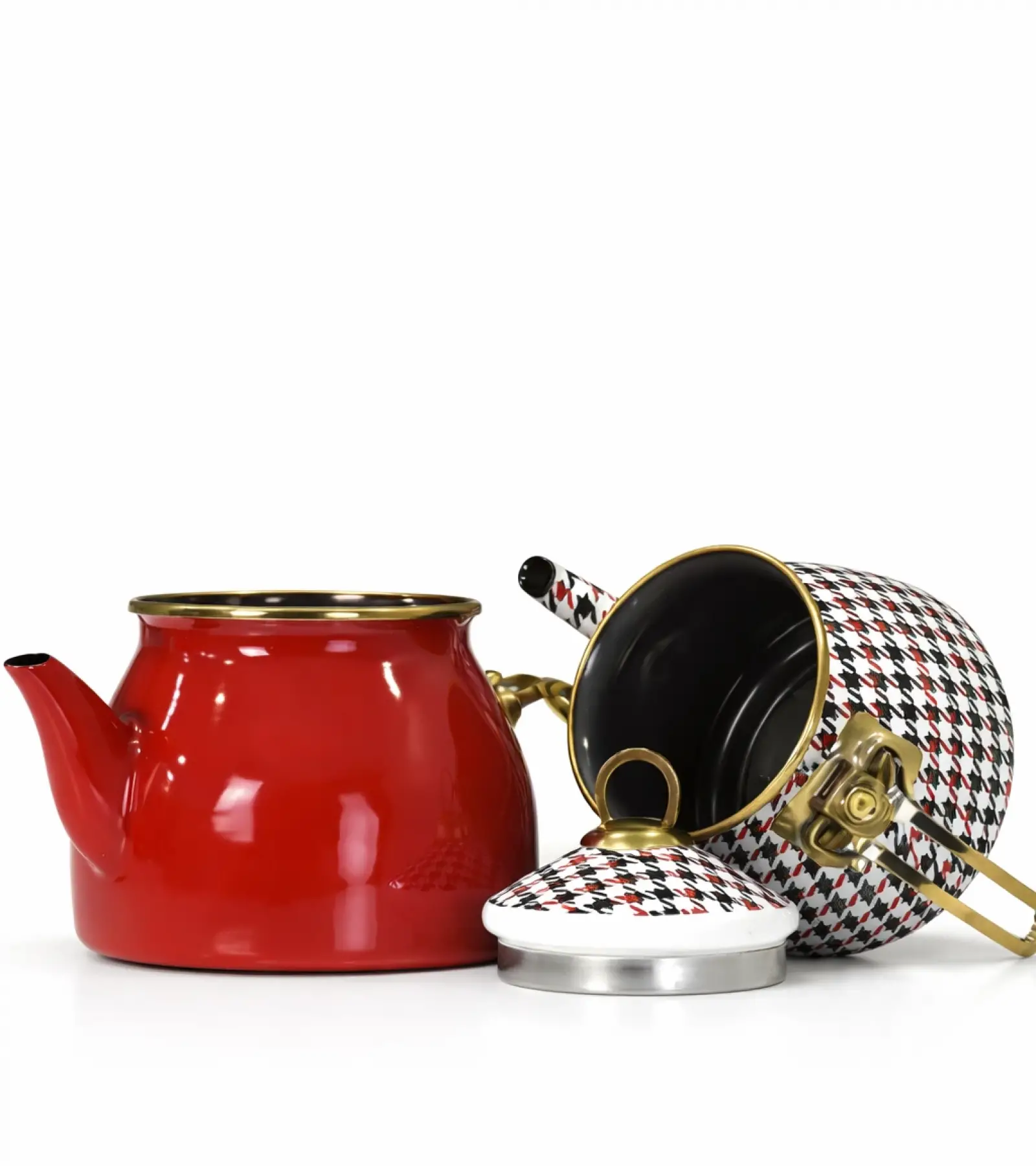PR Home Forte Red Gold Model Emaye Çaydanlık