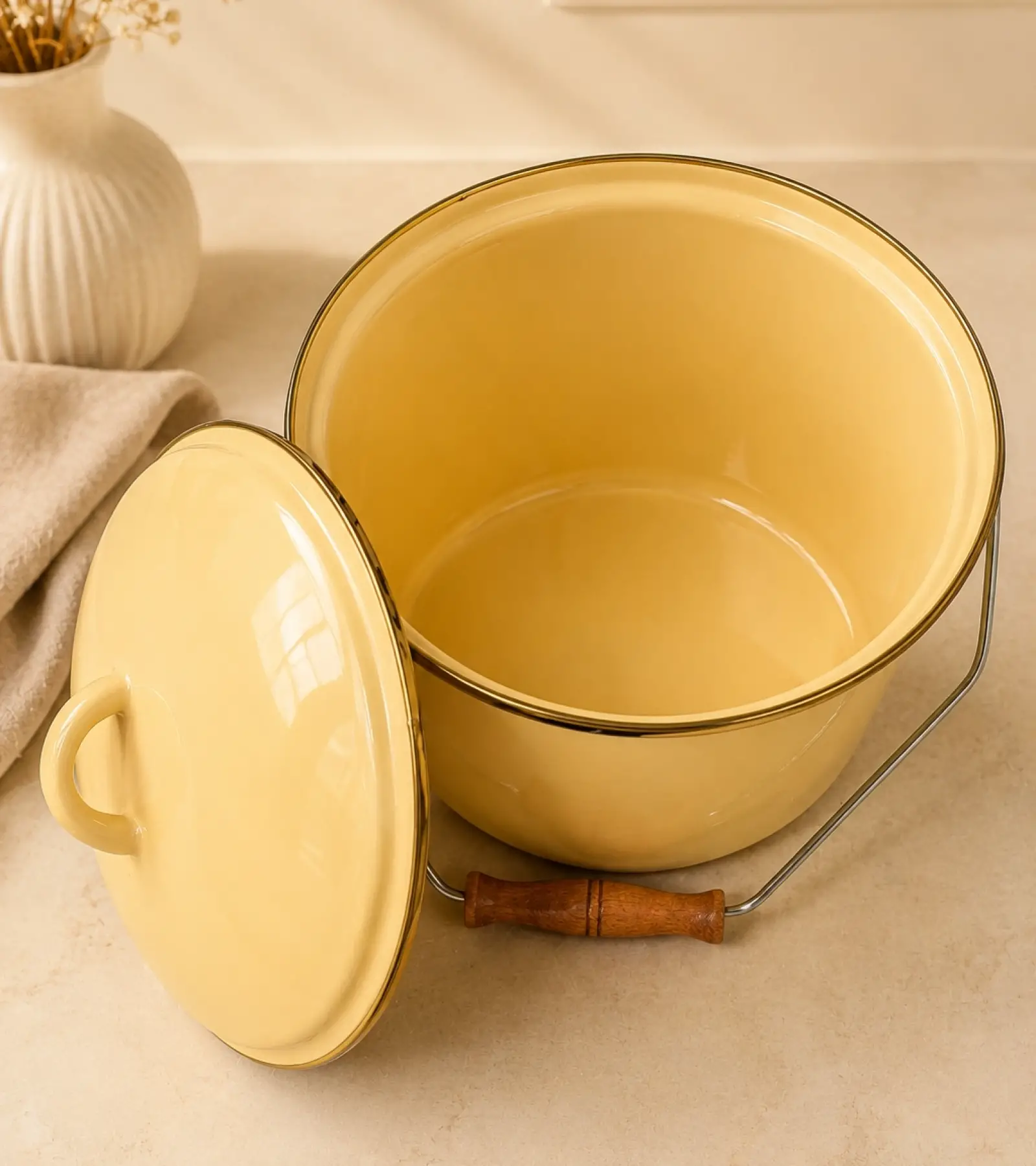 Sarı Emaye Bakraç 20 cm