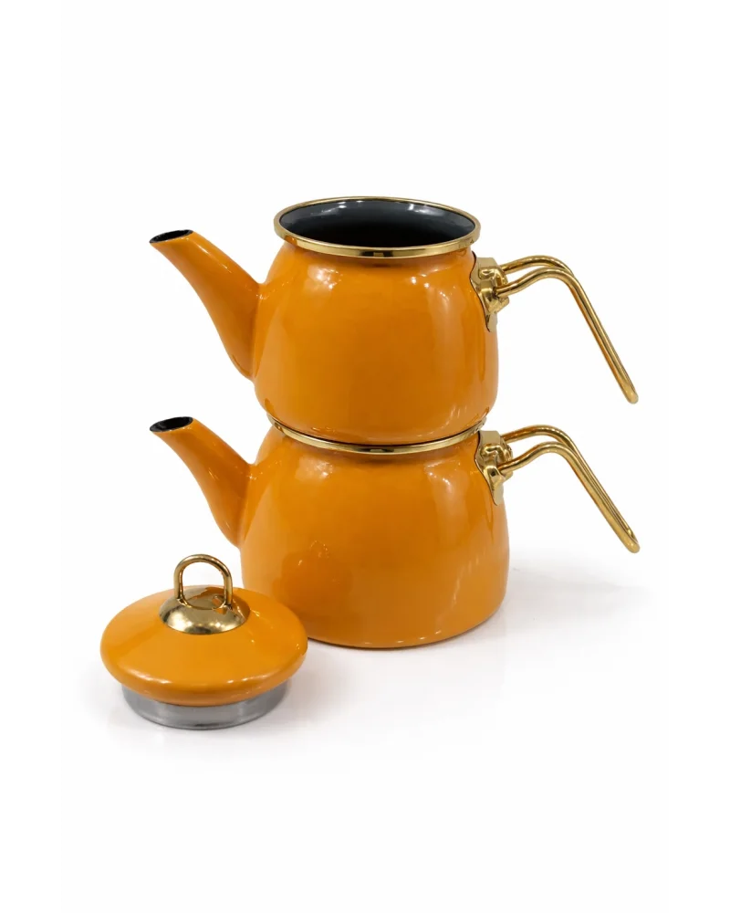 PR Home Emaye Mini Model Emaye Çaydanlık Hardal