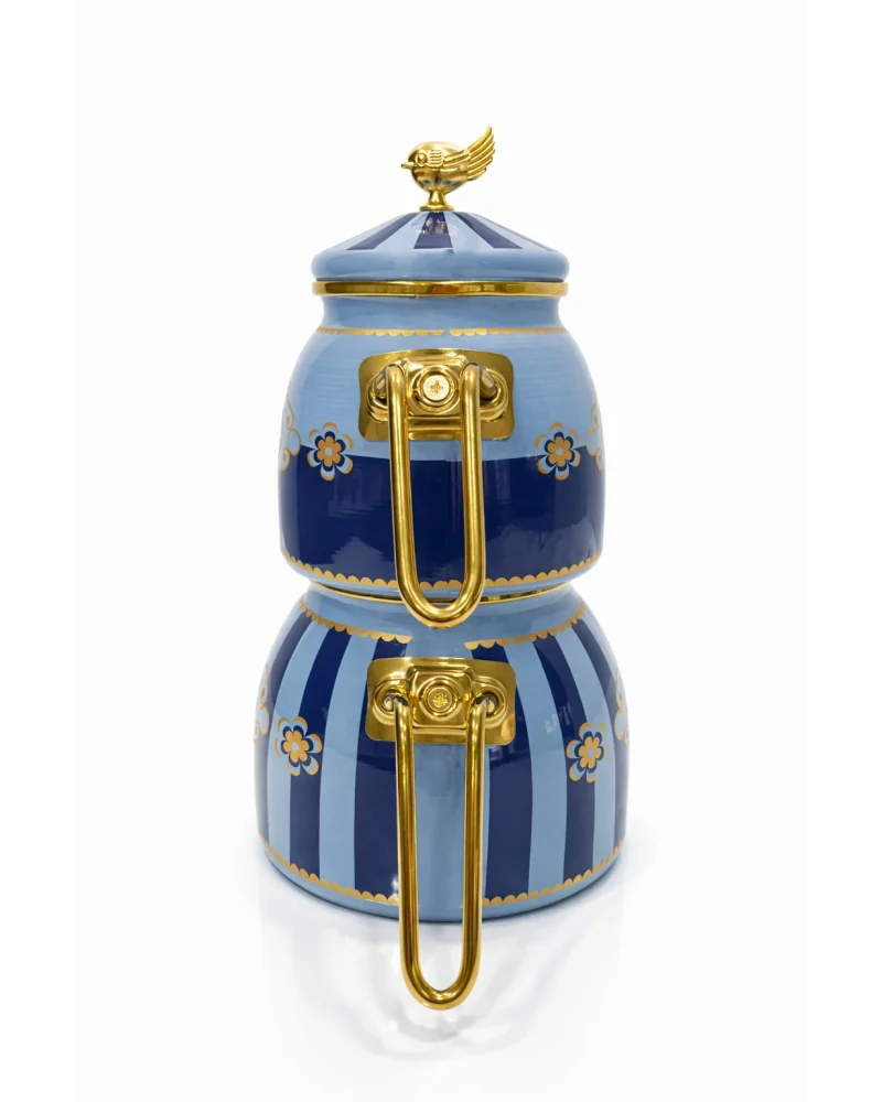 PR Home Alaria Mavi Rose Model Emaye Çaydanlık