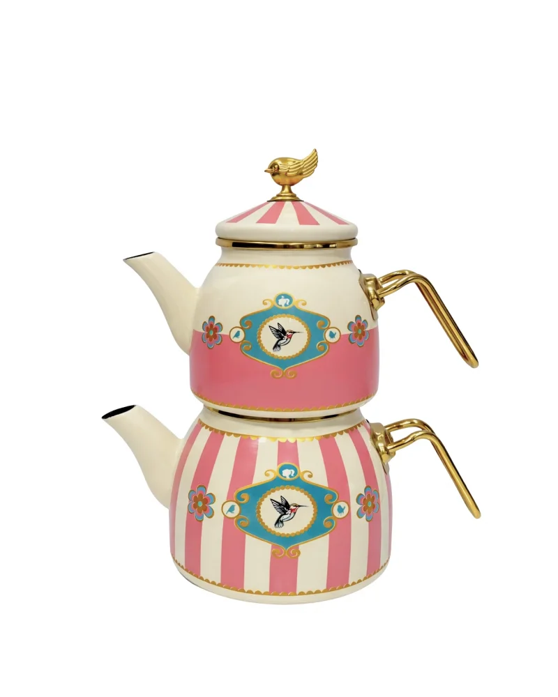 PR Home Alaria Pembe Rose Model Emaye Çaydanlık