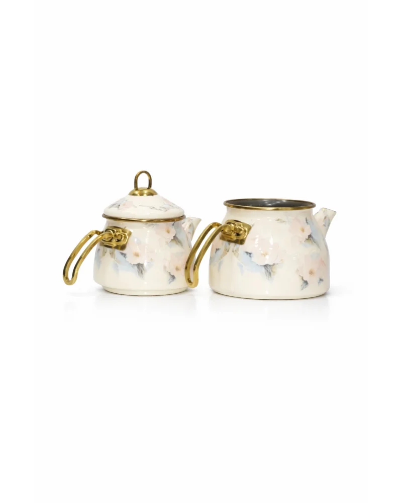 PR Home Flower Gold Model Emaye Çaydanlık