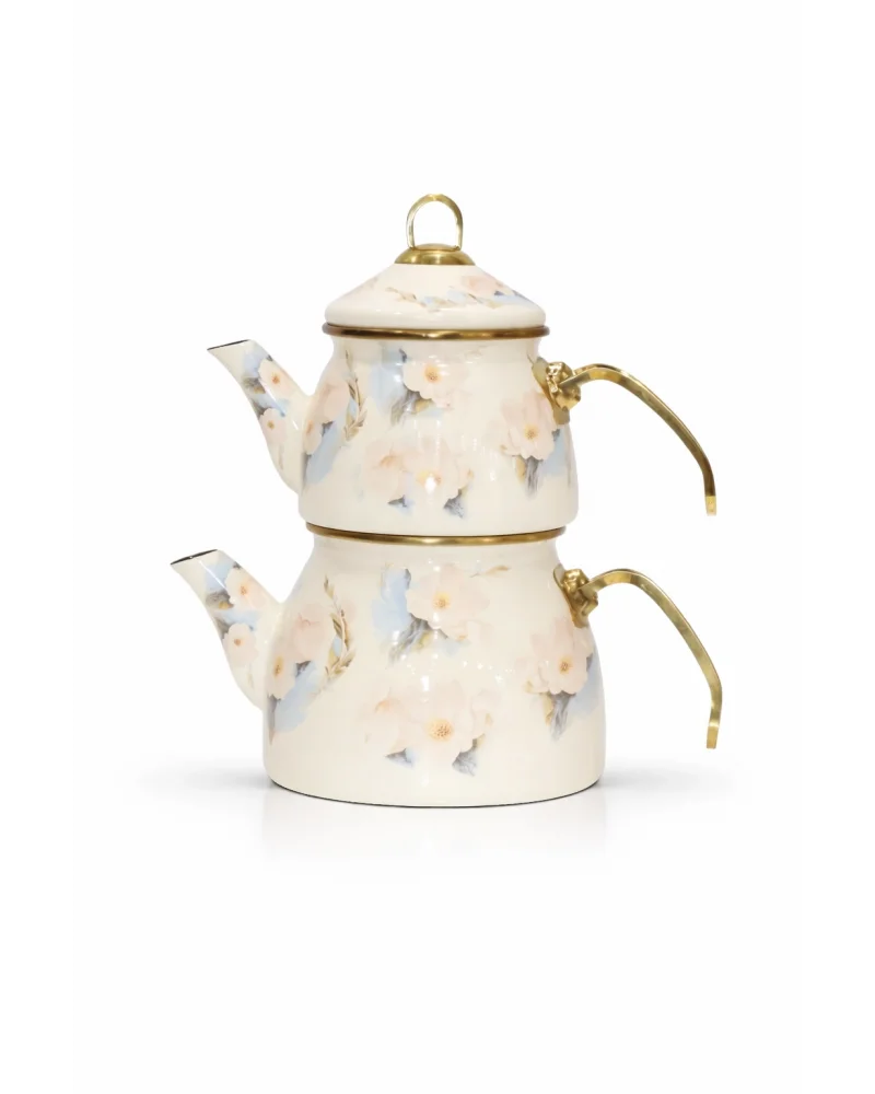 PR Home Flower Gold Model Emaye Çaydanlık