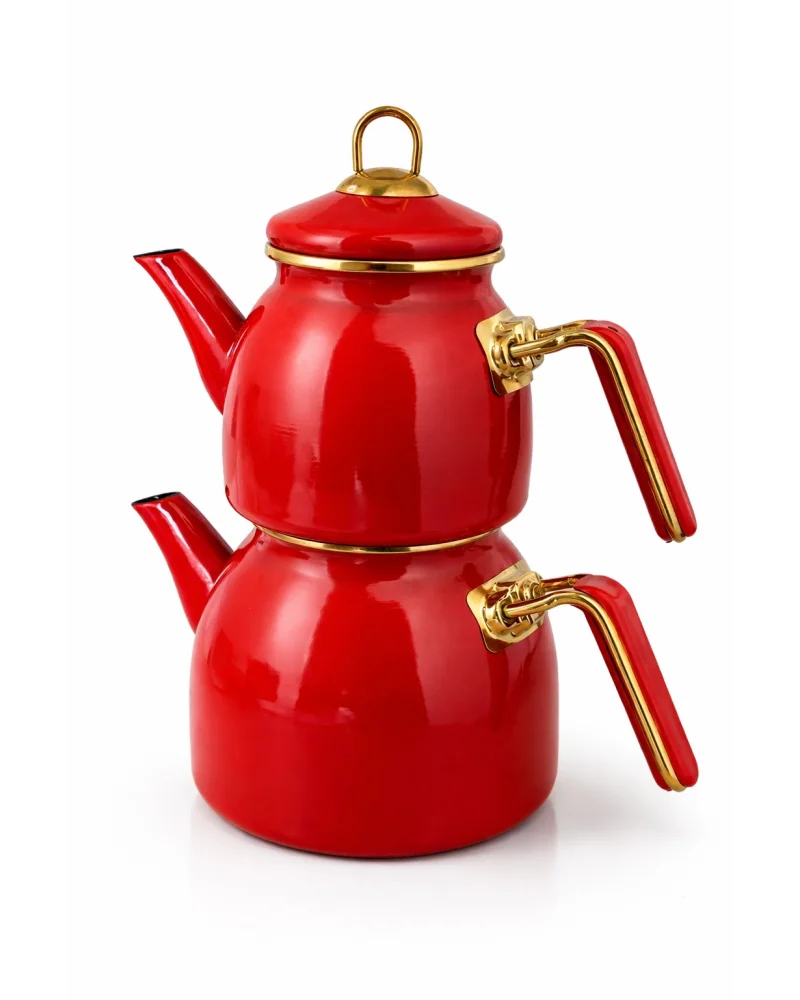 PR Home Red Rose Model Emaye Çaydanlık