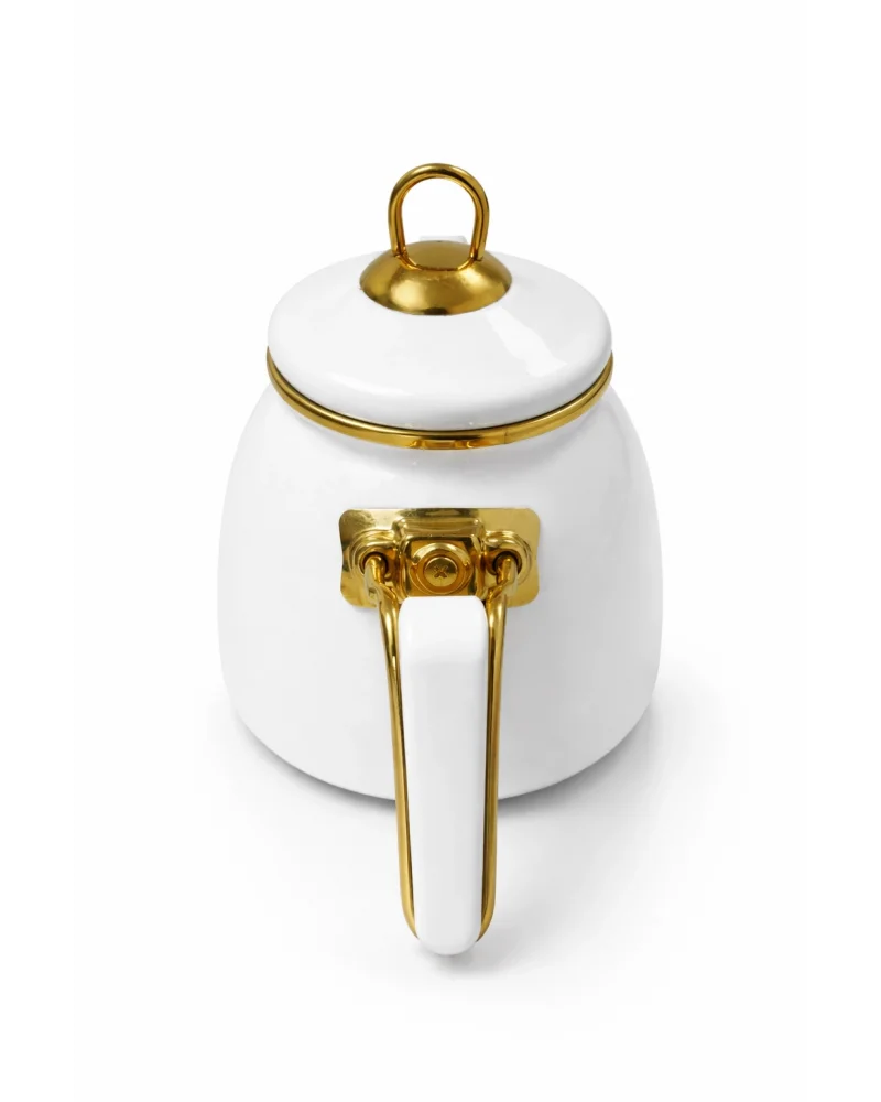 PR Home Emaye Rose Model Çaydanlık Beyaz