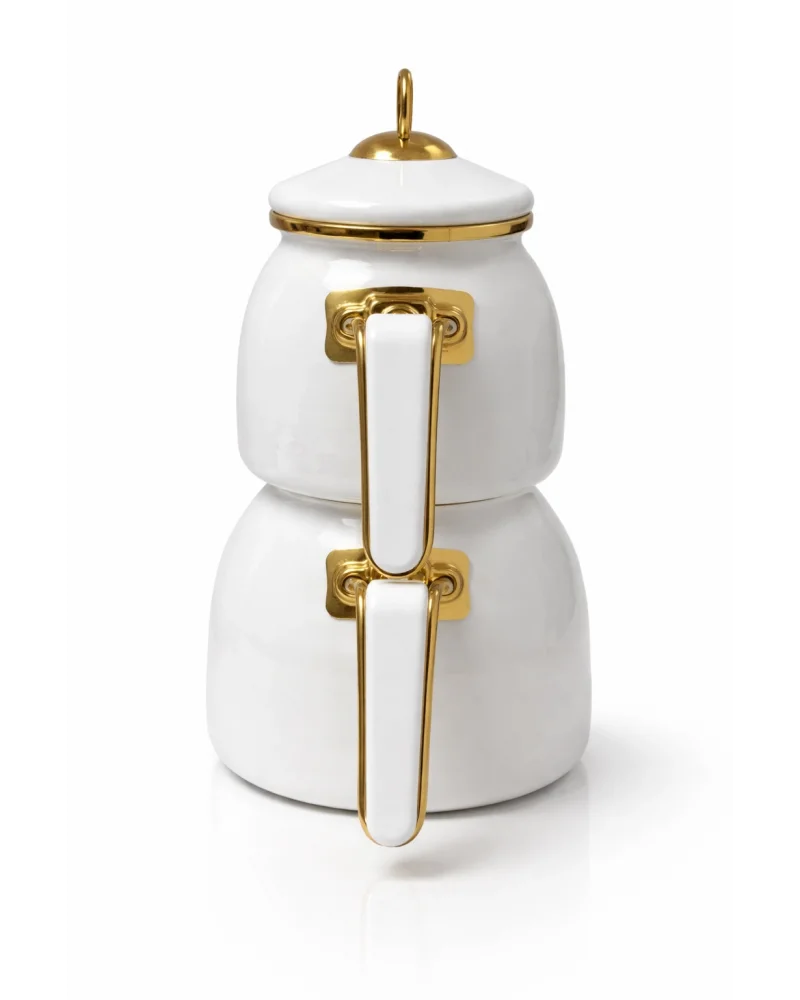 PR Home Emaye Rose Model Çaydanlık Beyaz