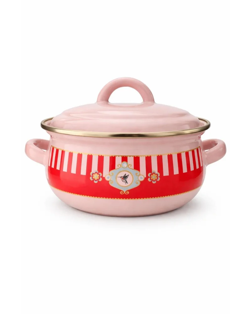 PR Home Alaria Pembe Emaye Mini Tencere Seti 12-14-16 cm