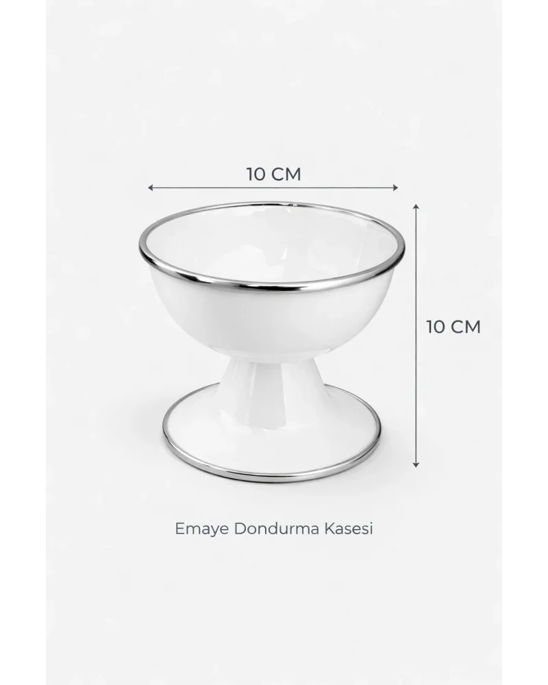 PR Home Emaye Dondurma Kasesi Beyaz
