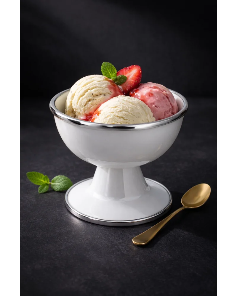 PR Home Emaye Dondurma Kasesi Beyaz