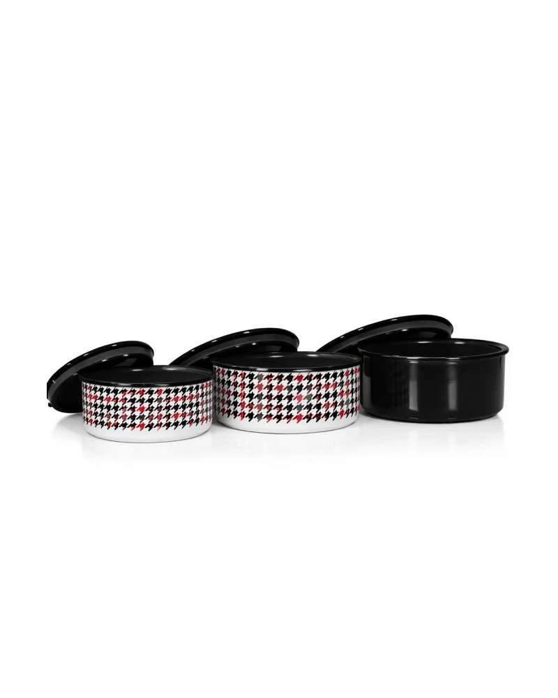 PR Home Forte Black Emaye Üçlü Saklama Seti