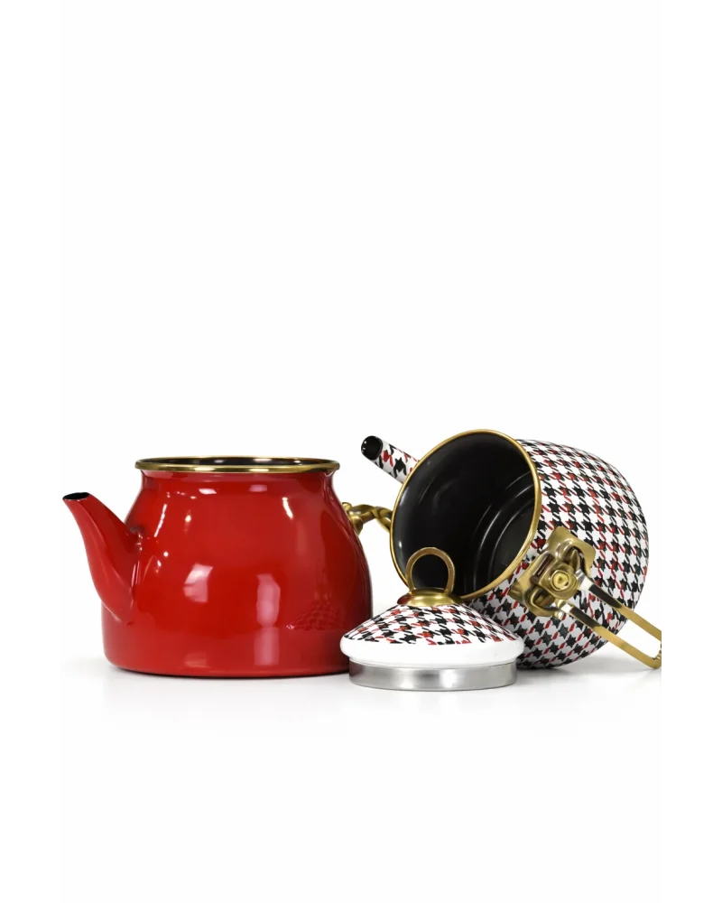 PR Home Forte Red Gold Model Emaye Çaydanlık