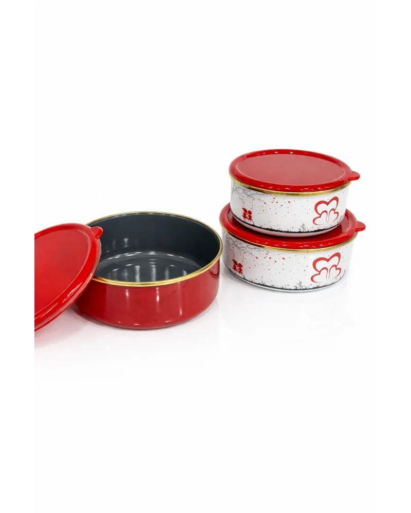 PR Home Love Emaye Üçlü Saklama Seti