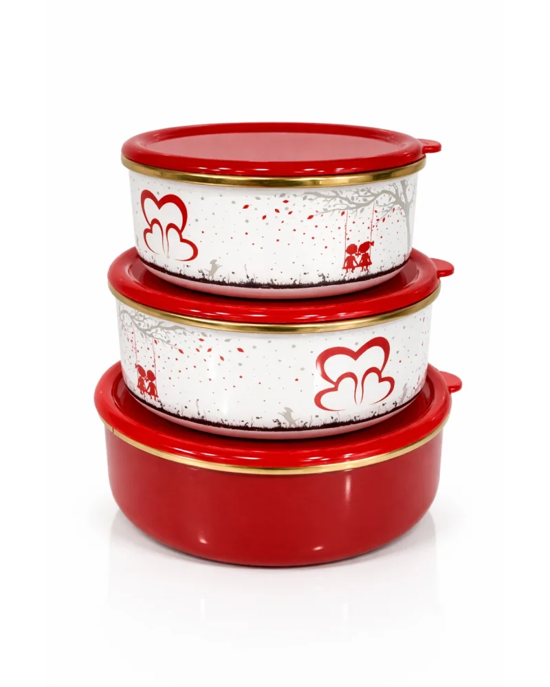 PR Home Love Emaye Üçlü Saklama Seti