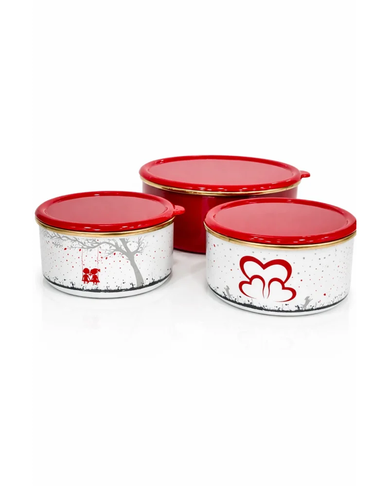 PR Home Love Emaye Üçlü Saklama Seti