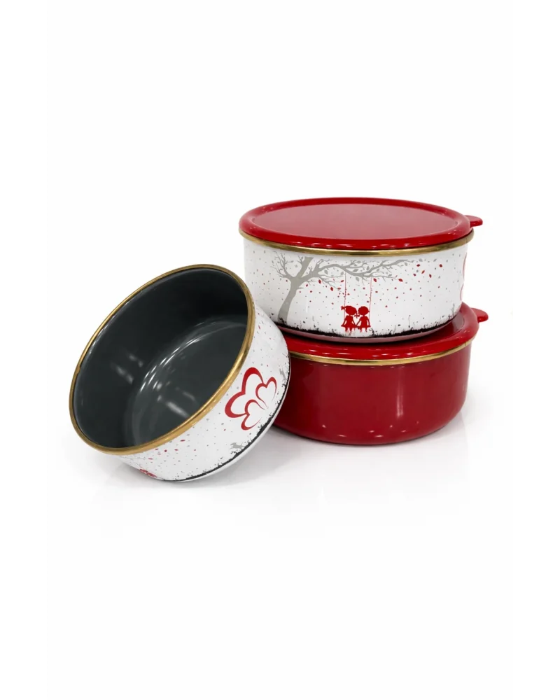 PR Home Love Emaye Üçlü Saklama Seti