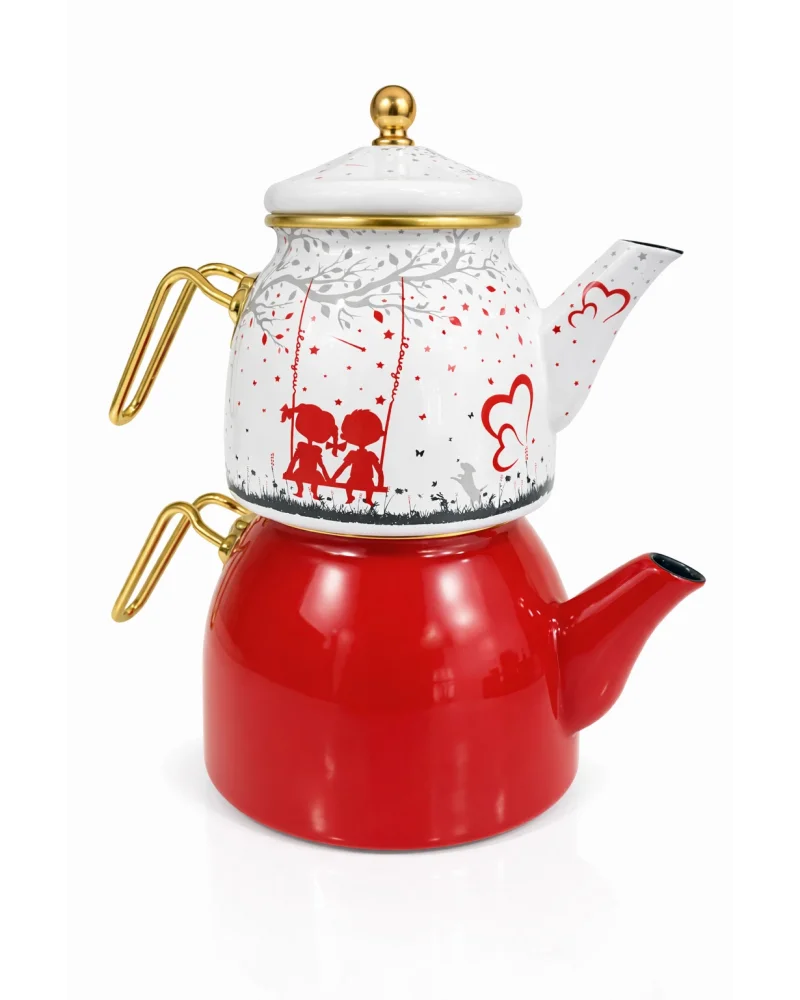 PR Home Love Rose Model Emaye Çaydanlık