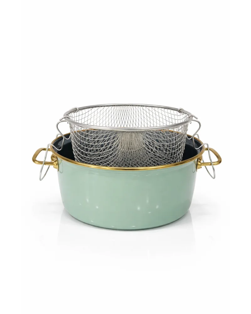 PR Home Soft Green Emaye Kızartma Tenceresi 22 cm