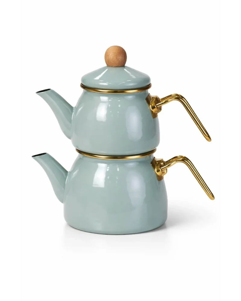 PR Home Soft Green Mini Model Emaye Çaydanlık