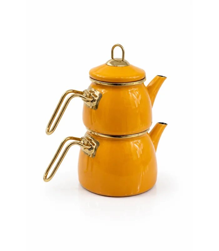 PR Home Emaye Mini Model Emaye Çaydanlık Hardal