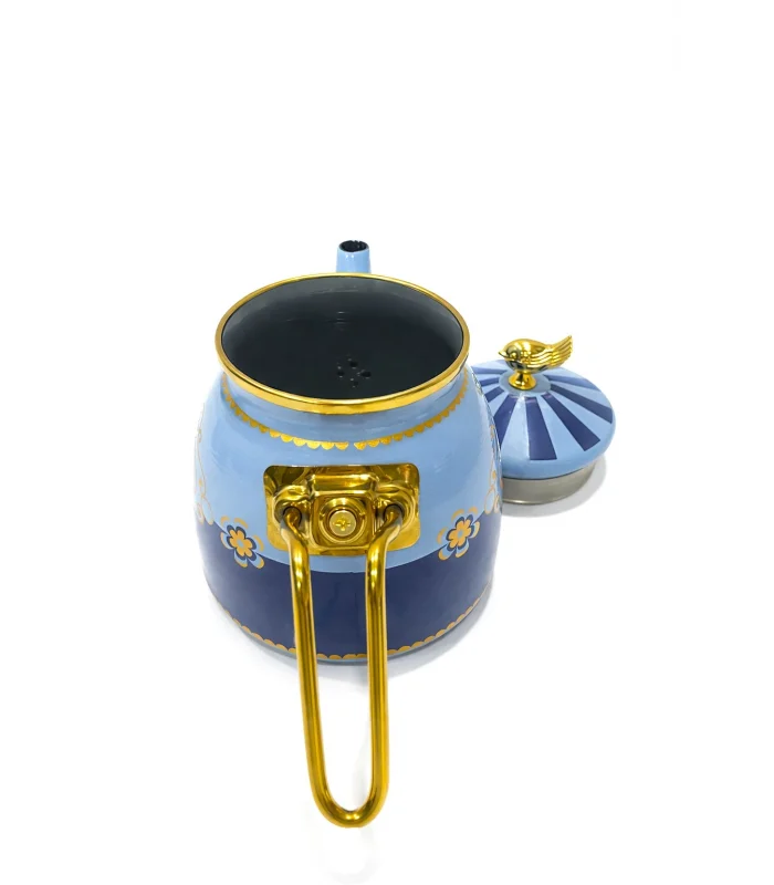 PR Home Alaria Mavi Rose Model Emaye Çaydanlık