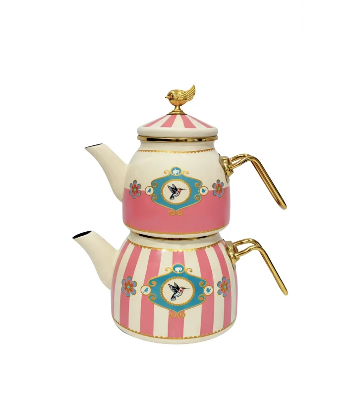 PR Home Alaria Pembe Rose Model Emaye Çaydanlık