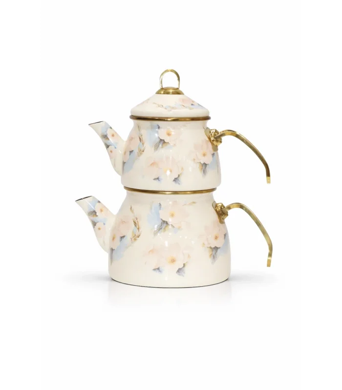 PR Home Flower Gold Model Emaye Çaydanlık