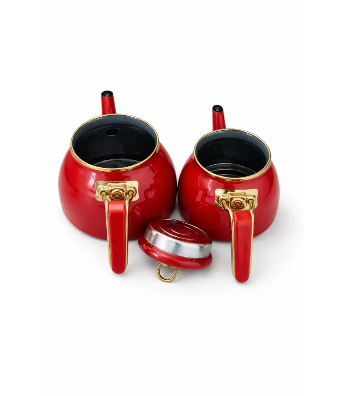 PR Home Red Rose Model Emaye Çaydanlık