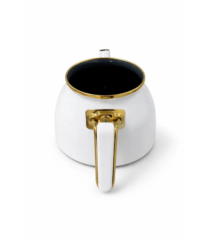 PR Home Emaye Rose Model Çaydanlık Beyaz