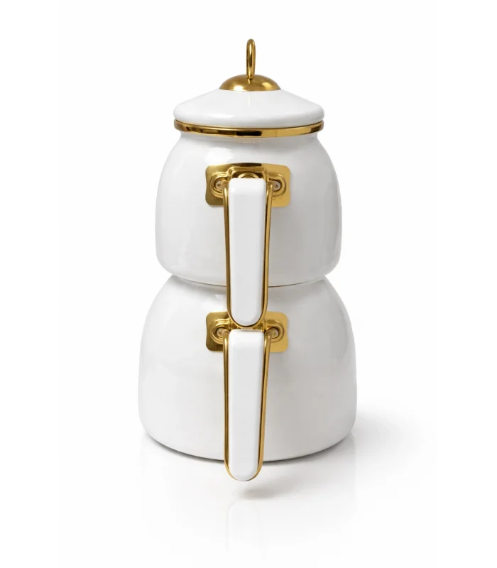 PR Home Emaye Rose Model Çaydanlık Beyaz