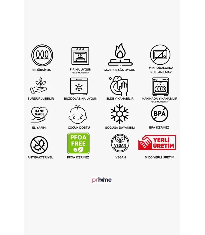 PR Home Fiorella 5 Parça Rendeli Karıştırma Kabı / Saklama Kabı Büyük Boy