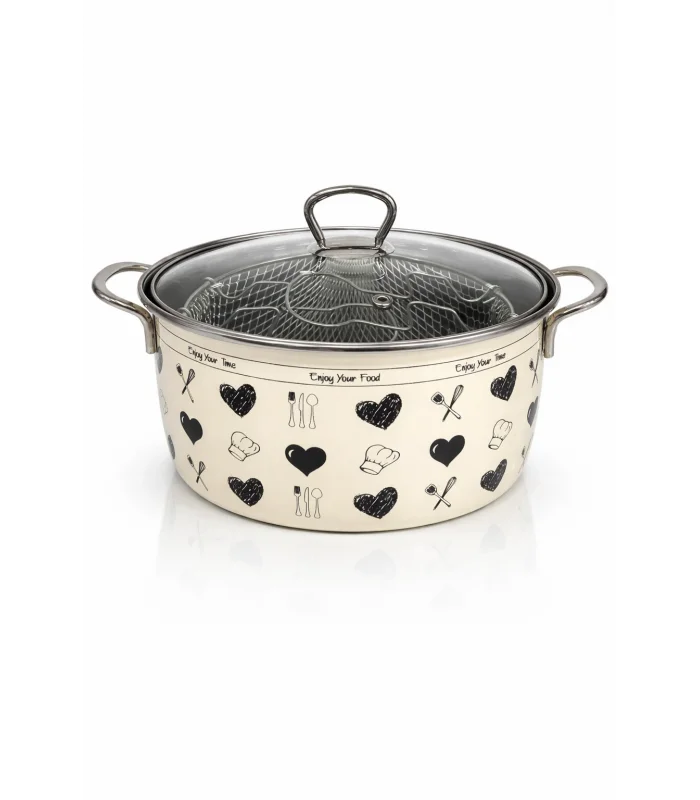PR Home Enjoy Siyah Emaye Kızartma Tenceresi 22 cm