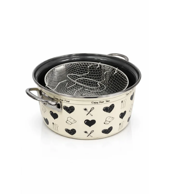 PR Home Enjoy Siyah Emaye Kızartma Tenceresi 22 cm