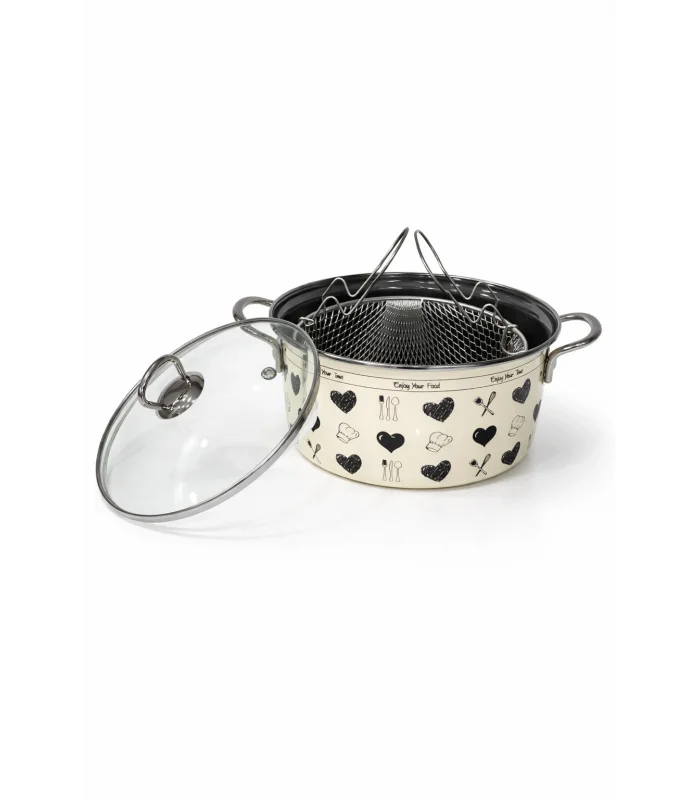 PR Home Enjoy Siyah Emaye Kızartma Tenceresi 22 cm