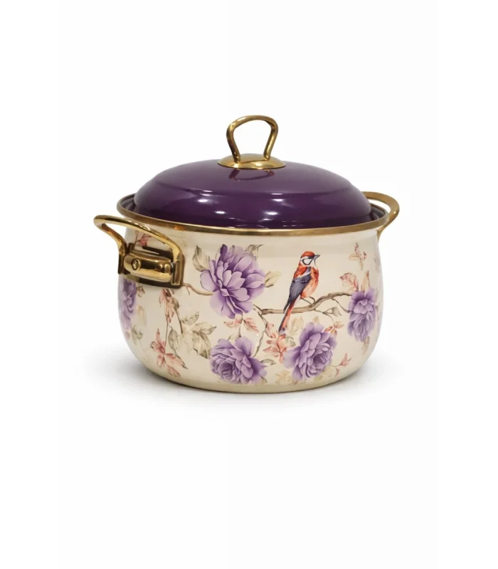 PR Home Fiorella Derin Bombeli Emaye Tencere 16 cm