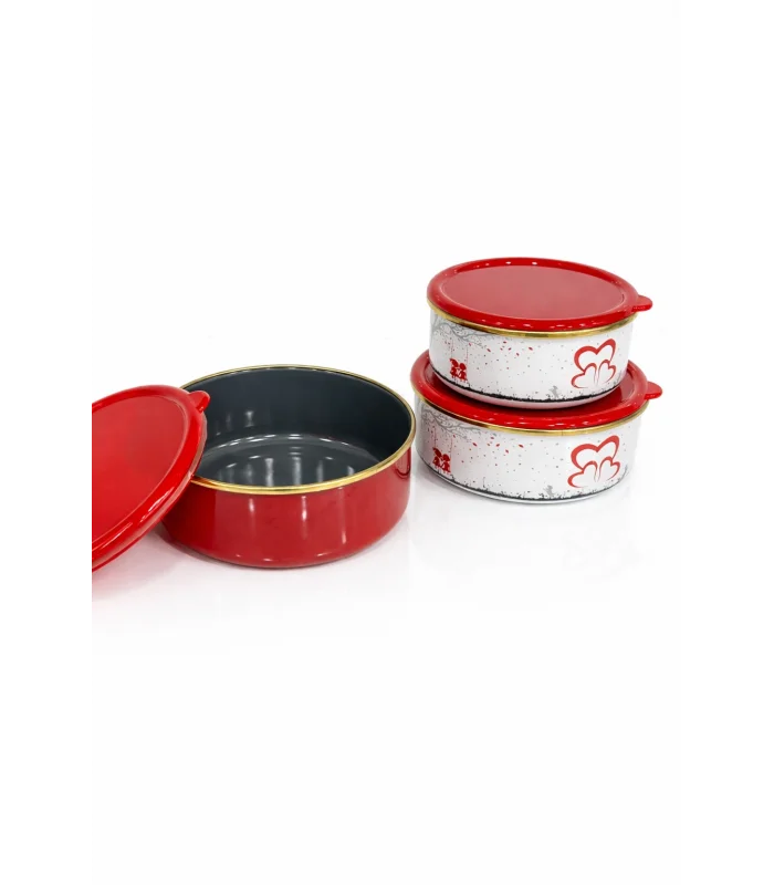 PR Home Love Emaye Üçlü Saklama Seti