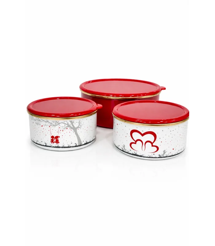 PR Home Love Emaye Üçlü Saklama Seti