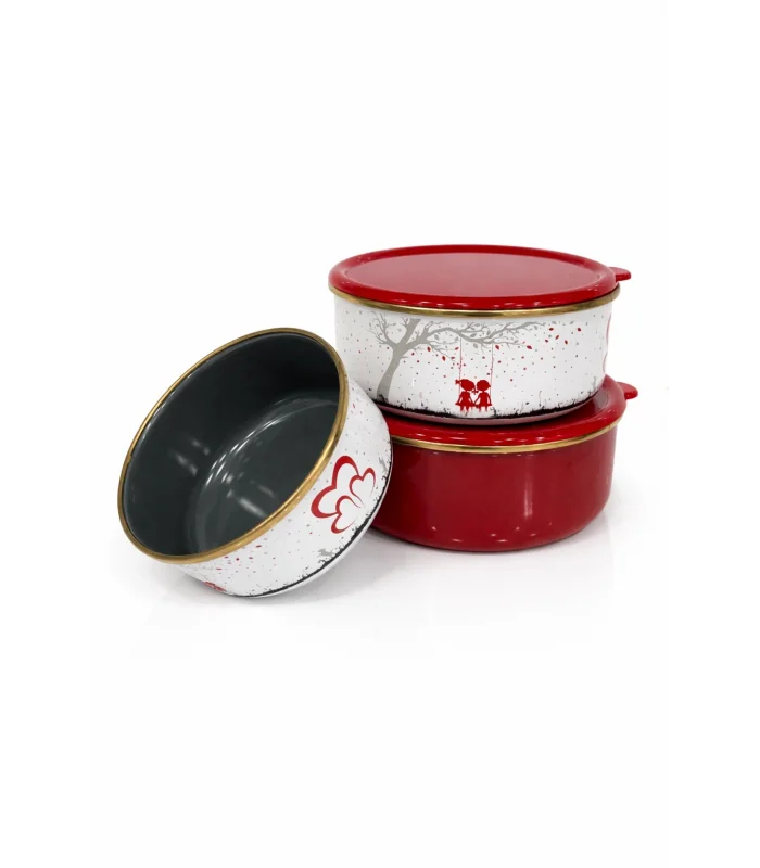 PR Home Love Emaye Üçlü Saklama Seti