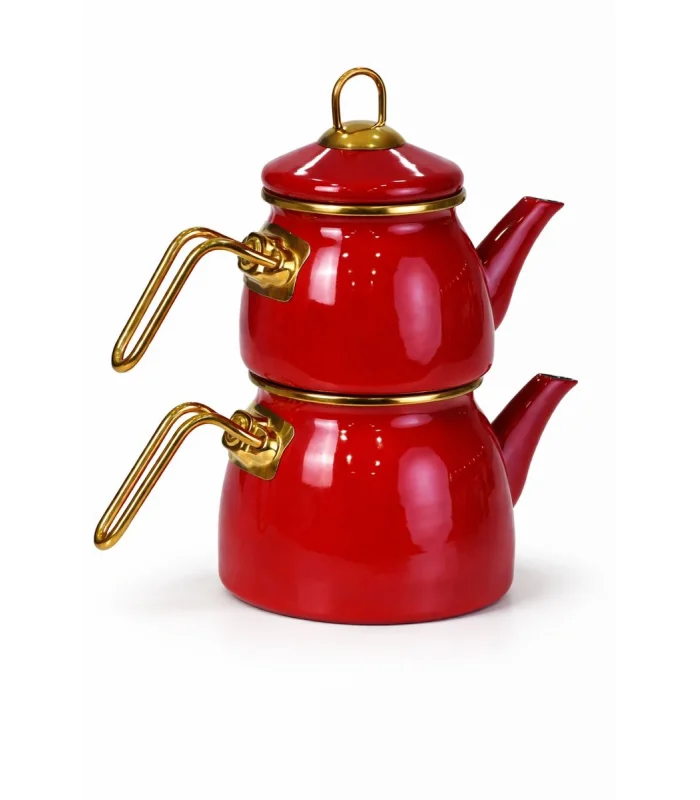 PR Home Red Mini Model Emaye Çaydanlık