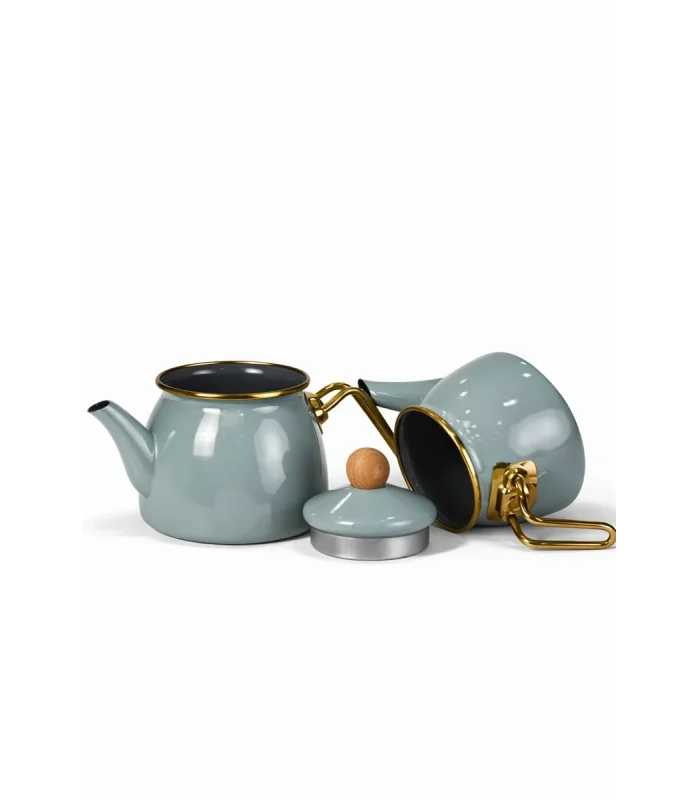 PR Home Soft Green Mini Model Emaye Çaydanlık