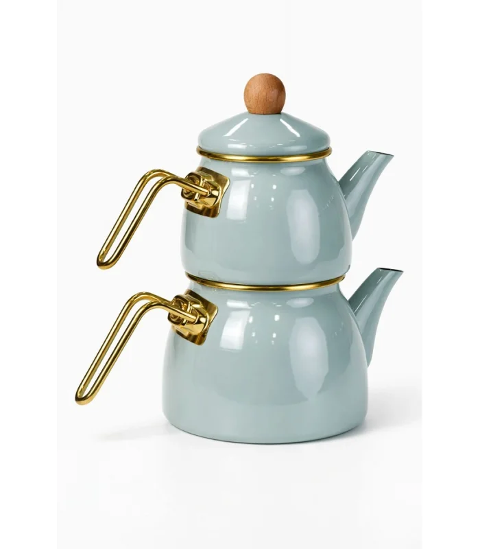 PR Home Soft Green Mini Model Emaye Çaydanlık