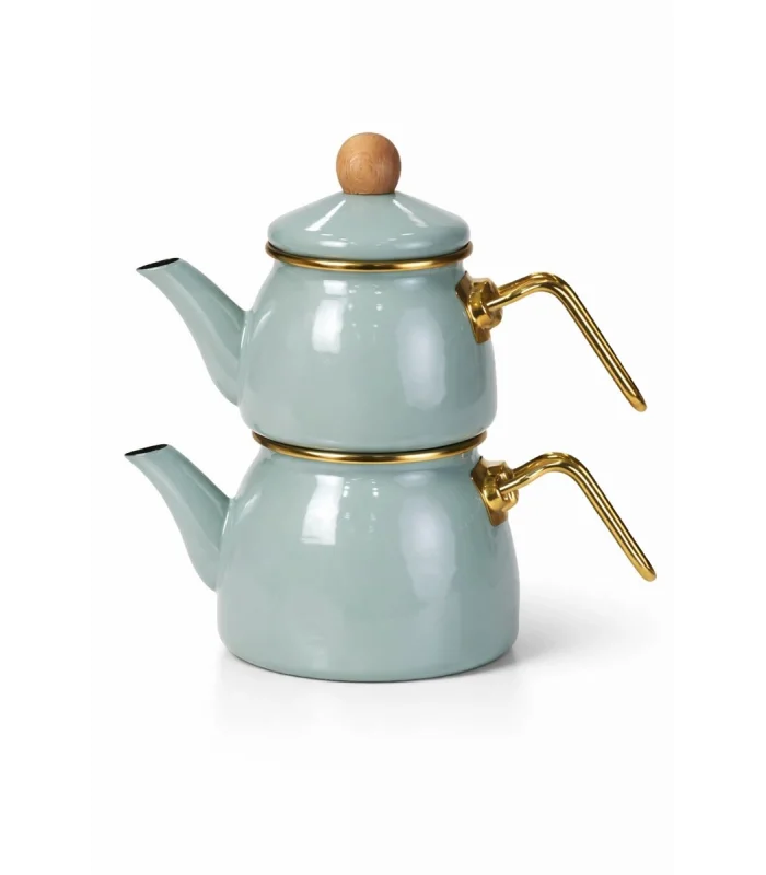 PR Home Soft Green Mini Model Emaye Çaydanlık