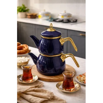 PR Home Emaye Mini Model Emaye Çaydanlık Lacivert