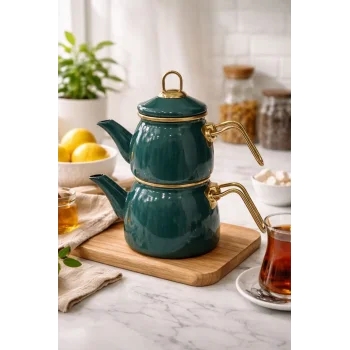 PR Home Emaye Mini Model Emaye Çaydanlık Petrol Yeşili